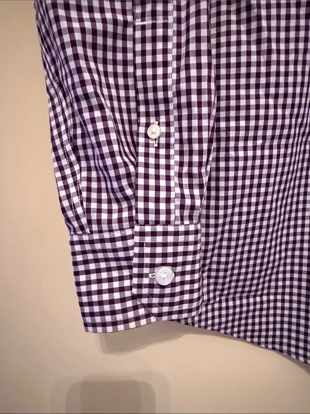 Banana Republic Men's Purple & White Gingham Dress Shirt Size Large Tall